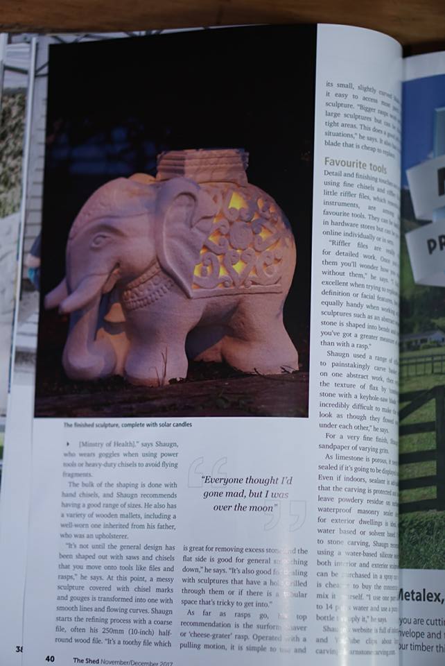 My sculptures are now featured in the Shed magazine